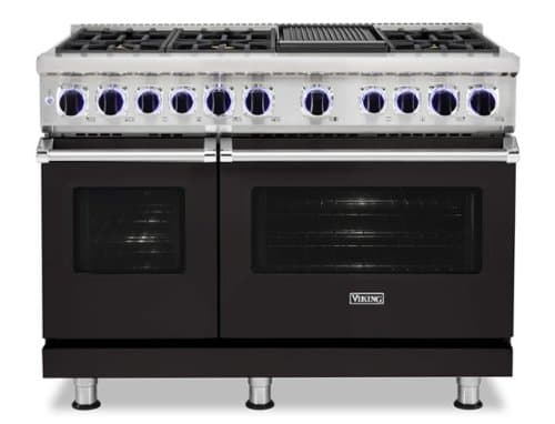 Viking - 48"W./24"D. Dual Fuel Sealed Burner Range-6 Burners/Griddle-LP - Onyx