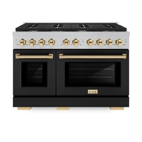 ZLINE - Autograph 48 in. Paramount Gas Range with Gold Accents (SGRSZ-BLM-48-G) - Black