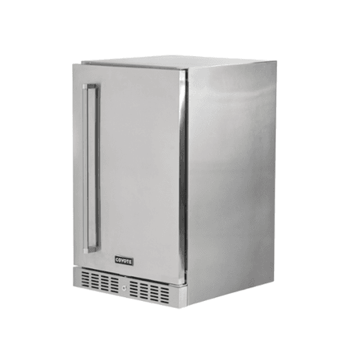 Coyote - Outdoor Living 21" 4.1 Cu. Ft. Built-in Compact Refrigerator Right Hinge - Stainless Steel