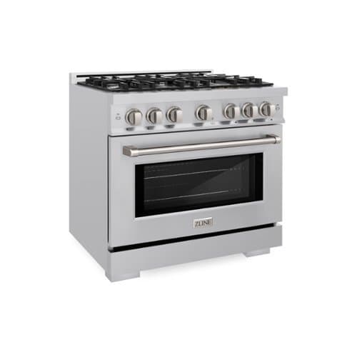 ZLINE - 36" Select Dual Fuel Stainless Steel Range w/ 6 Burner Cooktop & Convection Oven (HDR36) - Stainless Steel