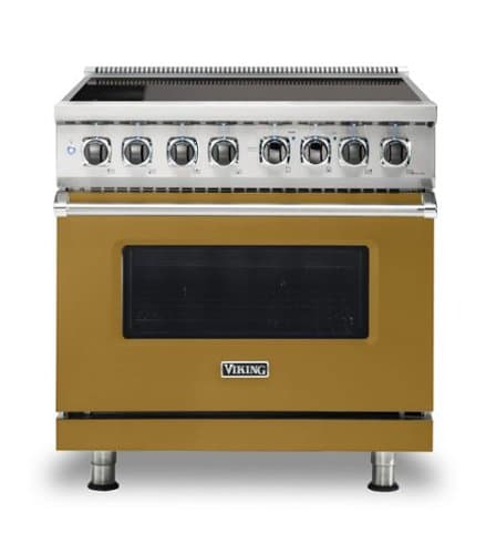 Viking - 5 Series 5.6 Cu. Ft. Freestanding Electric Induction Range - Golden Hour