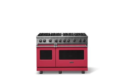 Viking - 6.1 Cu. Ft. Professional 5 Series Freestanding Double Oven Gas Convection 8 Burner Range - Valentine