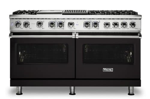 Viking - 5-Series Dual Fuel Self-Clean 60"W Sealed Burner Range - Onyx