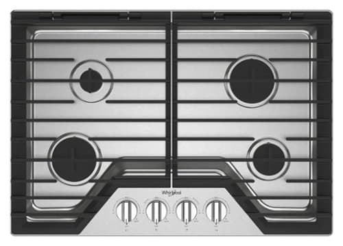 Whirlpool - 30" Built-In Gas Cooktop with EZ-2-Lift Hinged Cast-Iron Grates - Stainless Steel