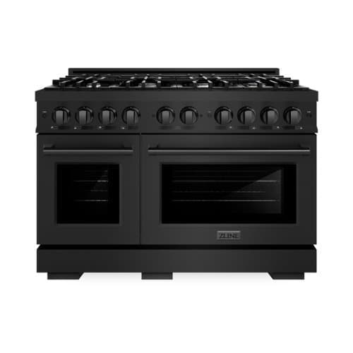 ZLINE - 48" Freestanding Select Double Oven Gas Range with 8 Burners (HGRB-48) - Black Stainless Steel