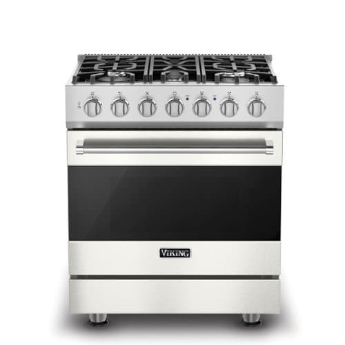 Viking - 3 Series 4.7 Cu. Ft. Self-Cleaning Freestanding Dual Fuel Convection Range - Pure White - Pure White