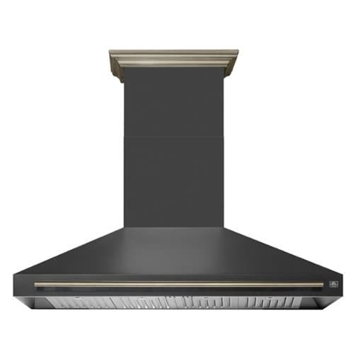Forno Appliances - 60 inches - Externally Vented & Recirculating - Wall Range Hood - Black