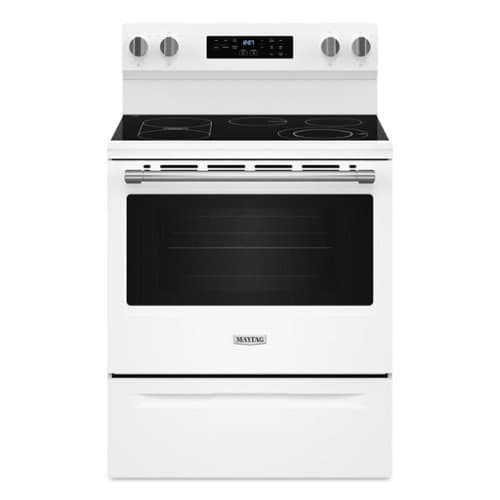 Maytag - 30-Inch Wide Electric Range With No Preheat Air Fry and Air Baking - 5.3 cu. ft - White