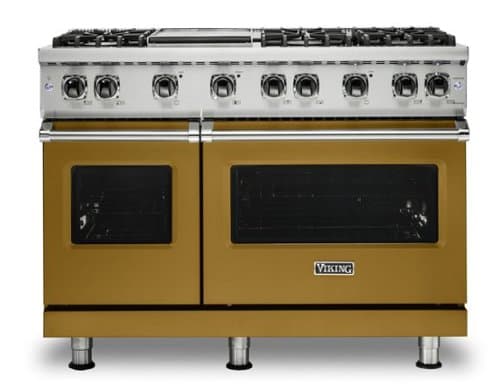 Viking - 6.1 Cu. Ft. 48"W. Professional 5 Series Freestanding Double Oven Gas Convection Range - Golden Hour