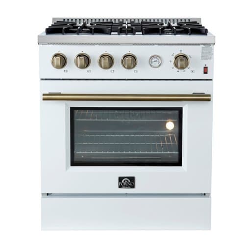 Forno Appliances - Marco 4.32 Cu. Ft. Freestanding Gas Convection Range with Dual Ring Burner - White