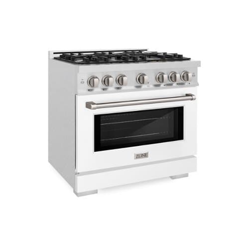 ZLINE - 36 in. Select Dual Fuel Range with 6 Burners (HDRS-WM-36) - Satin Steel/White