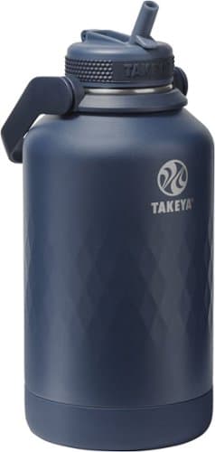 Takeya - Sport 64-oz. Wide Handle Leakproof Water Bottle with Straw Lid - Indigo