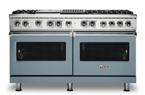 Viking - 5-Series Dual Fuel Self-Clean 60"W Sealed Burner Range - November Sky