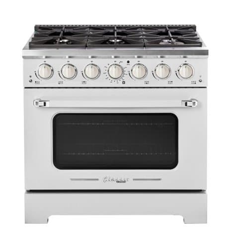 Unique Appliances - Classic Retro 5.2 Cu. Ft. Freestanding Gas Convection Range - Marshmallow White