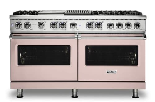 Viking - 5-Series Dual Fuel Self-Clean 60"W Sealed Burner Range - Blush