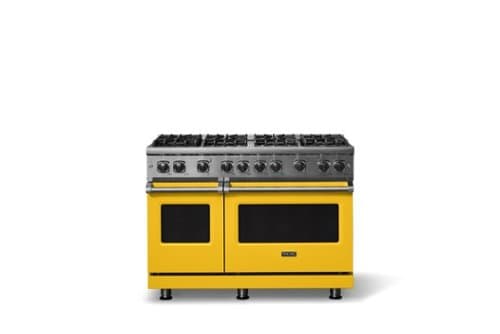Viking - 6.1 Cu. Ft. Professional 5 Series Freestanding Double Oven Gas Convection 8 Burner Range - Daffodil