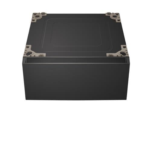 LG - SIGNATURE 29" Laundry Pedestal with Storage Drawer - Brushed Black Steel