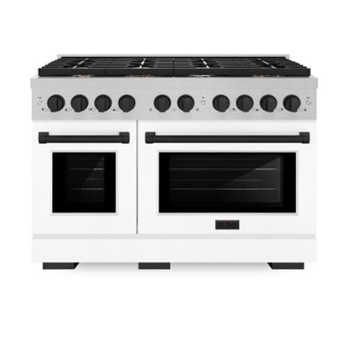 ZLINE - Autograph 48 in. Paramount Gas Range with Black Accents (SGRSZ-WM-48-MB) - White