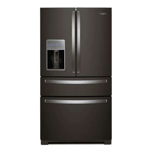 Whirlpool - 26 Cu. Ft. Wide 4 Door Refrigerator with Prep and Store Bins - Black Stainless Steel