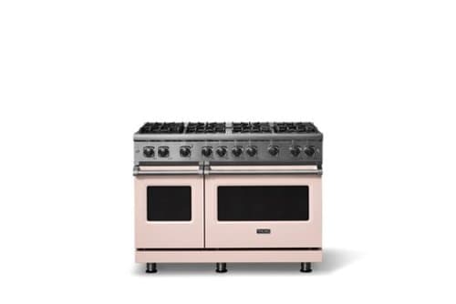 Viking - 6.1 Cu. Ft. Professional 5 Series Freestanding Double Oven Gas Convection 8 Burner Range - Blush